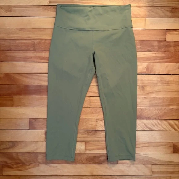 Lululemon Align High-Rise Crop Leggings - Size 12 - Green Twill - Picture 11 of 11